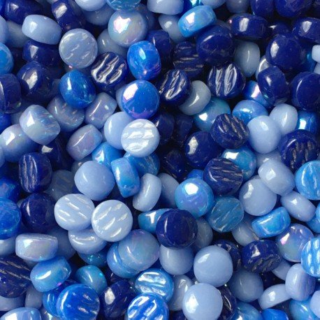 Lasimosaiikki – Lasinapit 12mm sininen sekoitus - mosaicshop