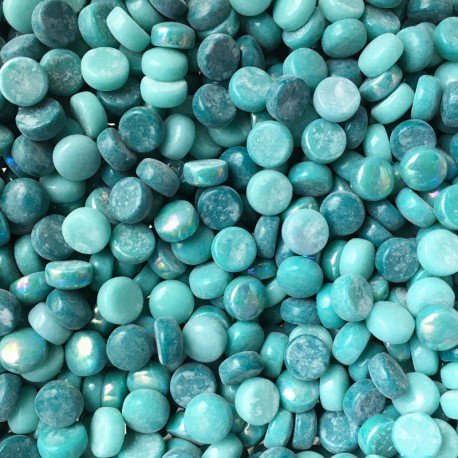 Lasimosaiikki – Lasinapit 12mm vihertävänsininen sekoitus - mosaicshop