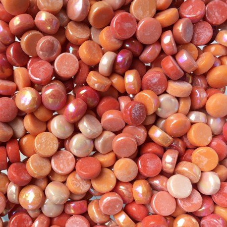 Lasimosaiikki – Lasinapit 12mm oranssi sekoitus - mosaicshop