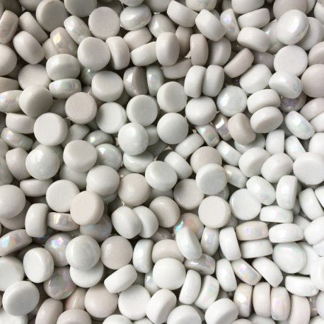 Lasimosaiikki – Lasinapit 12mm valkoinen sekoitus - mosaicshop