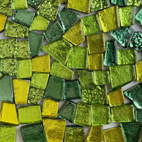 Lasimosaiikki – Peilipintainen lasilaatta vihreä sekoitus - mosaicshop