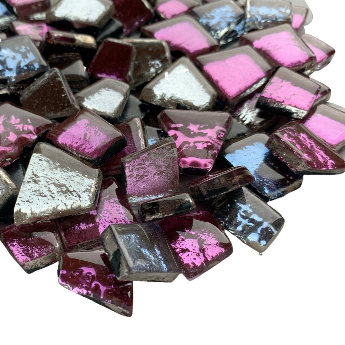 Lasimosaiikki – Peilipintainen lasilaatta vaaleanpunainen sekoitus - mosaicshop