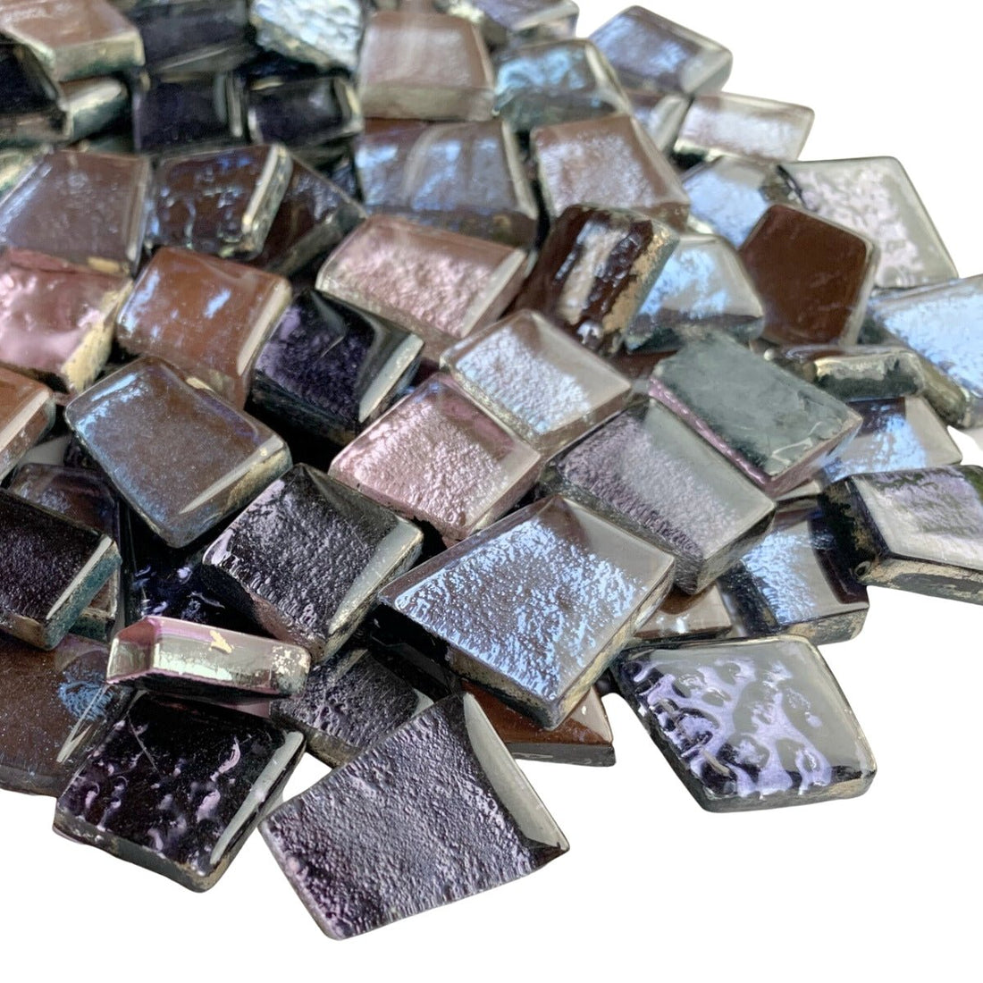 Lasimosaiikki – Peilipintainen lasilaatta violetti sekoitus - mosaicshop