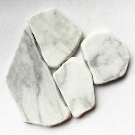 Verre Mosaique - glass mosaic -Glasmosaik-glasmozaïek-Marmer Polygoon Bianco Carrara - mosaicshop