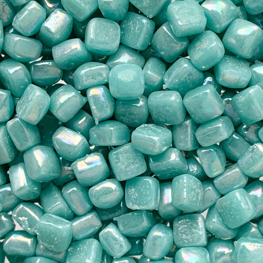 Mikrolasimosaiikki 4,8mm Parelmoer Half Cyaan - mosaicshop