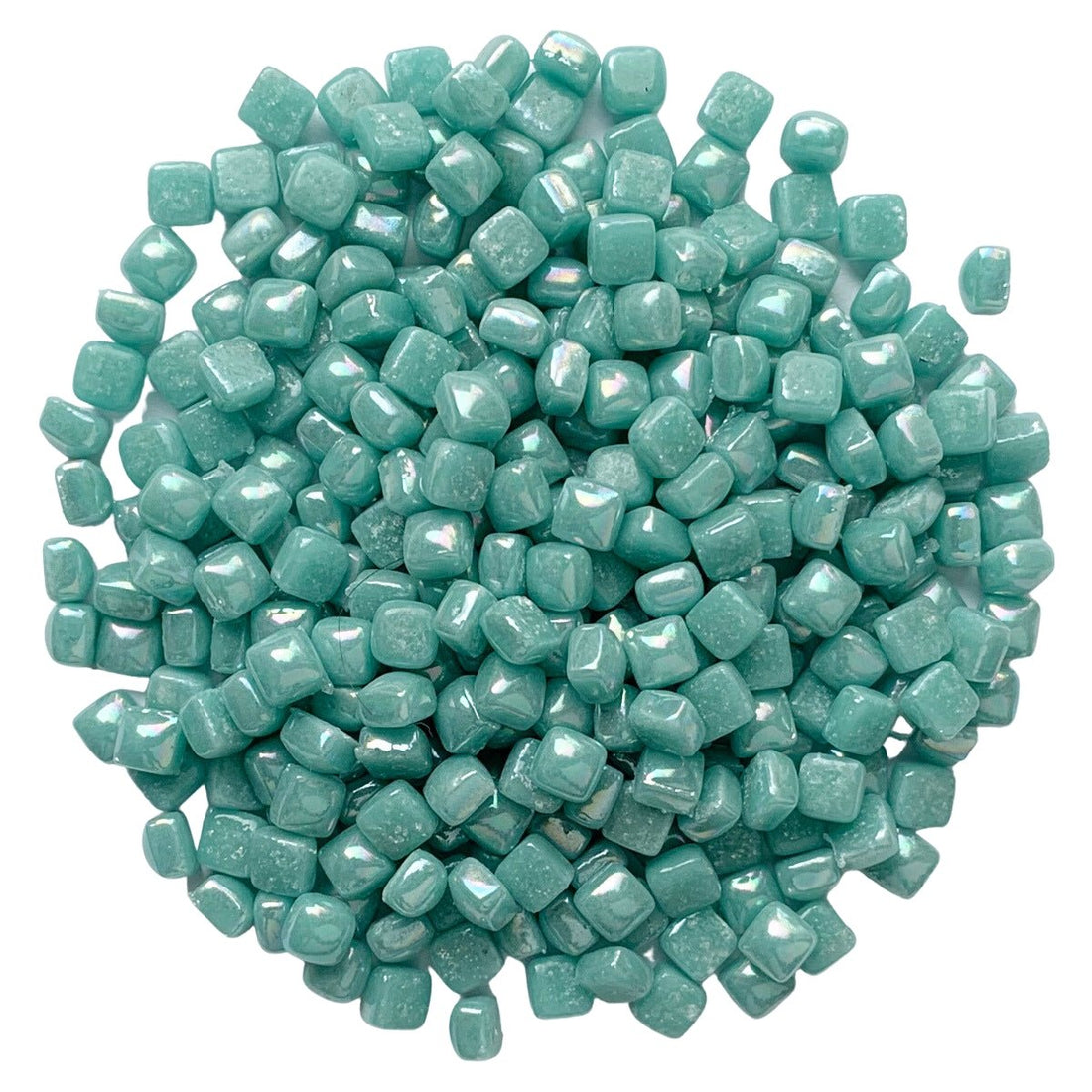 Mikrolasimosaiikki 4,8mm Parelmoer Half Cyaan - mosaicshop
