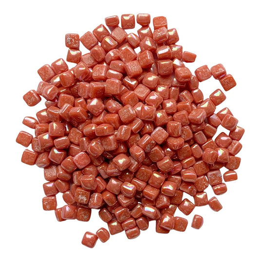 Micro Glass Cubes Iridised 4,8mm  Watermelon