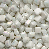Mikrolasimosaiikki 4,8mm helmiäishohtoinen valkoinen - mosaicshop