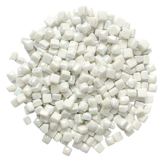 Mikro-glasmosaik 4,8mm Perlemor Hvid