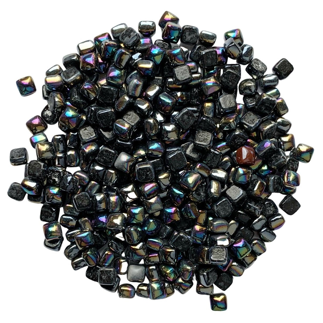 Mikrolasimosaiikki 4,8mm helmiäishohtoinen musta - mosaicshop