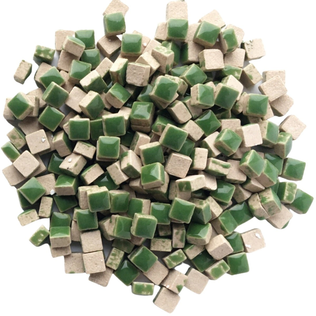 Verre Mosaique - glass mosaic -Glasmosaik-glasmozaïek-Micro Keramiek 5mm Eukalyptus - mosaicshop