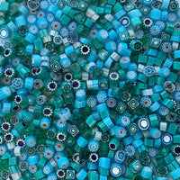 Lasimosaiikki – Millefiori sininen sekoitus - mosaicshop