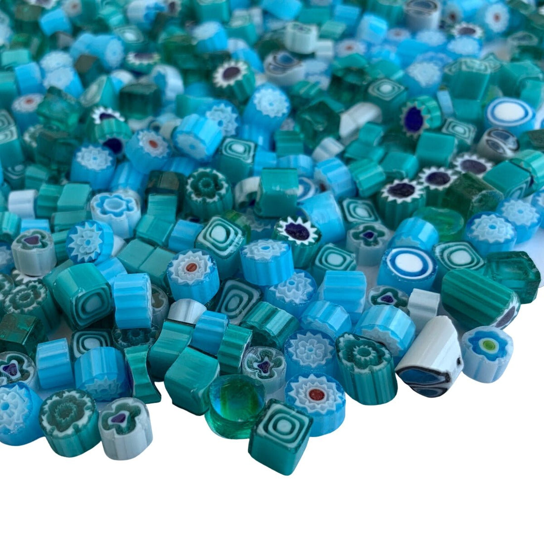 Lasimosaiikki – Millefiori sininen sekoitus - mosaicshop