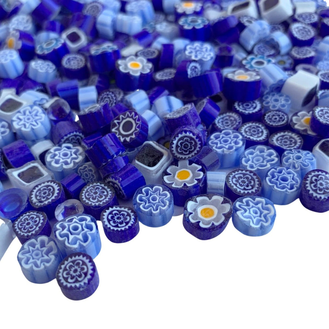 Lasimosaiikki – Millefiori tummansininen sekoitus - mosaicshop