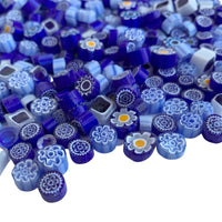 Lasimosaiikki – Millefiori tummansininen sekoitus - mosaicshop