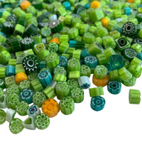 Lasimosaiikki – Millefiori vihreä sekoitus - mosaicshop