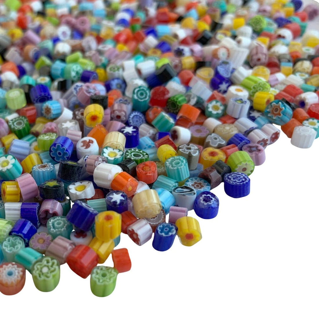 Lasimosaiikki – Millefiori värisekoitus 4/5 läpinäkyvä - mosaicshop