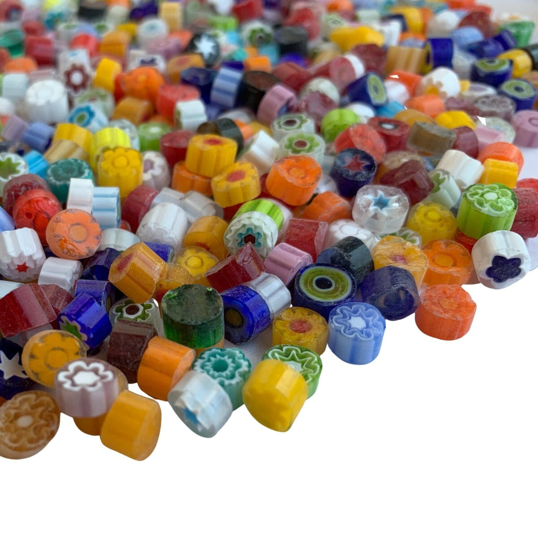 Lasimosaiikki – Millefiori värisekoitus 7/8 läpinäkyvä - mosaicshop