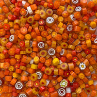 Lasimosaiikki – Millefiori oranssi sekoitus - mosaicshop