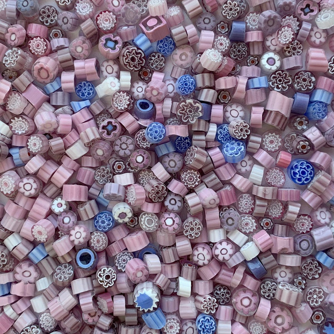 Lasimosaiikki – Millefiori purppura sekoitus - mosaicshop