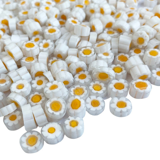 Millefiori Weißes Gänseblümchen 8/10 transparent