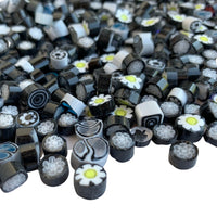 Lasimosaiikki – Millefiori musta sekoitus - mosaicshop