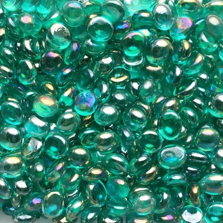 Glasnuggets 9-13mm  Diamant-Cyan