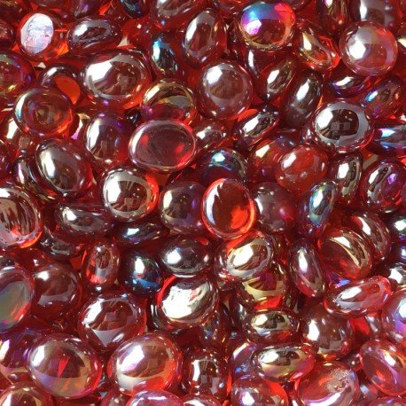 Lasimosaiikki – Minilasipisarat 9-13mm timantinpunainen - mosaicshop