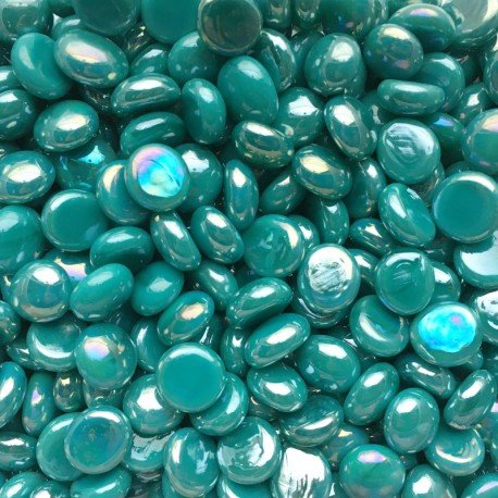 Lasimosaiikki – Minilasipisarat 9-13mm opaalinsyaani - mosaicshop