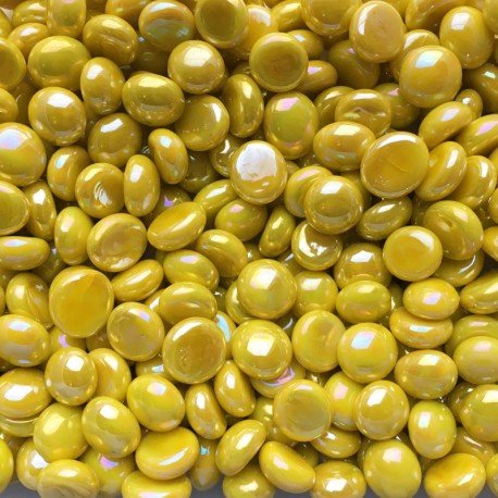 Lasimosaiikki – Minilasipisarat 9-13mm opaalinkeltainen - mosaicshop