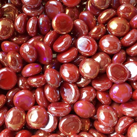 Lasimosaiikki – Minilasipisarat 9-13mm opaalinpunainen - mosaicshop