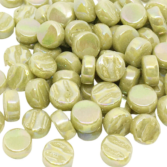 Mini Rondjes Parelmoer 8mm Olijfgroen