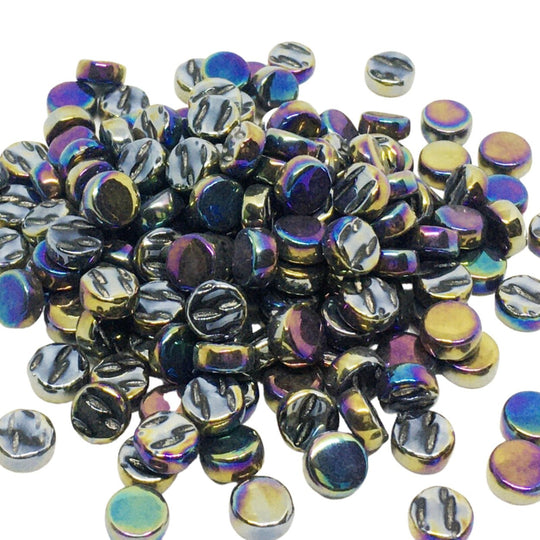 Mini Rondjes Parelmoer 8mm Opaalzwart