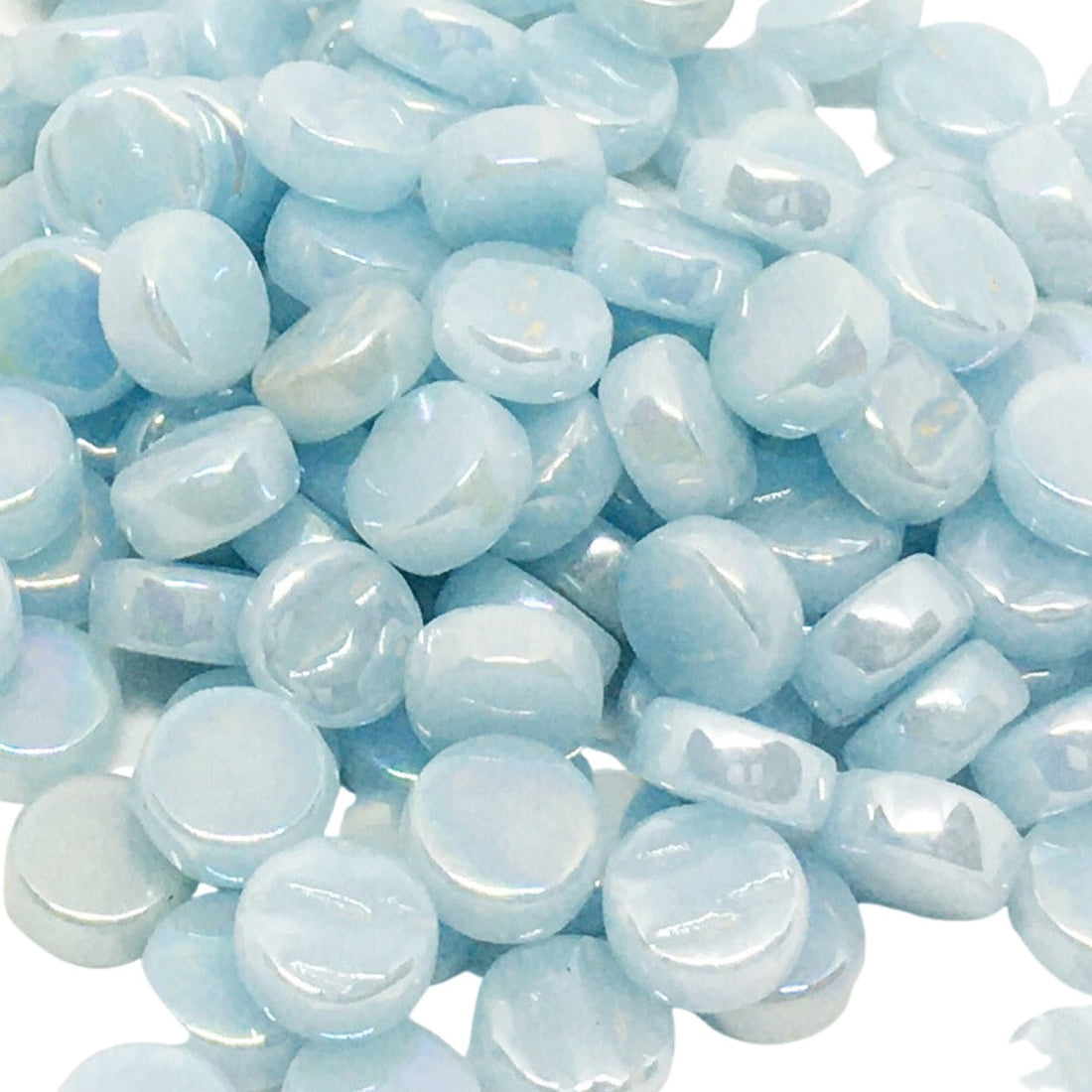 Lasimosaiikki – Helmiäishohtoiset minipyörylät 8mm vesi - mosaicshop