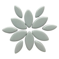Lasimosaiikki – Ottoman-terälehdet vaaleanharmaa - mosaicshop