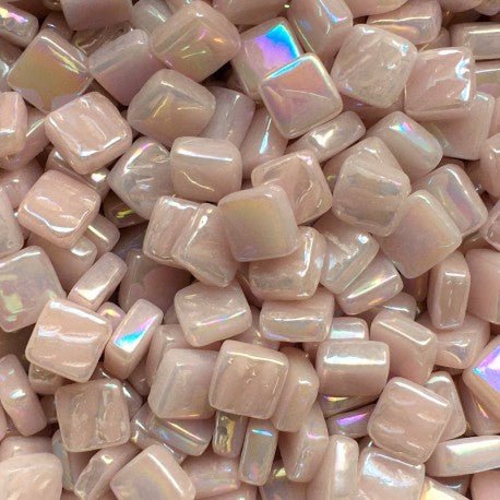Lasimosaiikki – Helmiäishohtoinen Ottoman 8mm hento vaaleanpunainen - mosaicshop