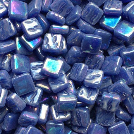 Lasimosaiikki – Helmiäishohtoinen Ottoman 8mm lämmin sininen - mosaicshop