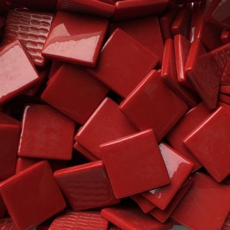 Lasimosaiikki – Pâte de Verre 25mm verenpunainen - mosaicshop