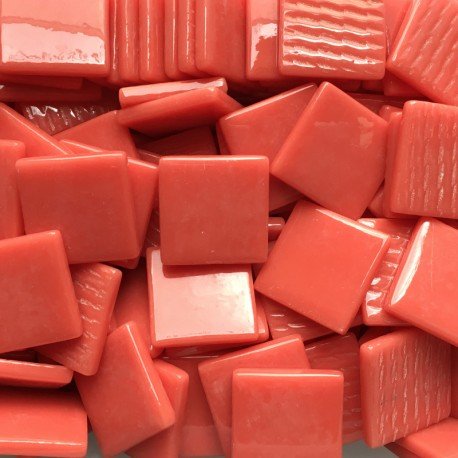 Lasimosaiikki – Pâte de Verre 25mm oranssinpunainen - mosaicshop