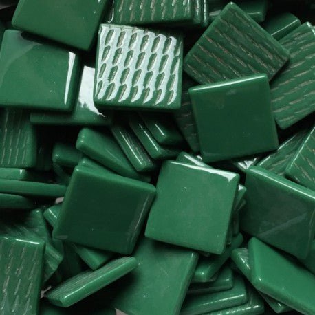 Lasimosaiikki – Pâte de Verre 25mm kuusenvihreä - mosaicshop