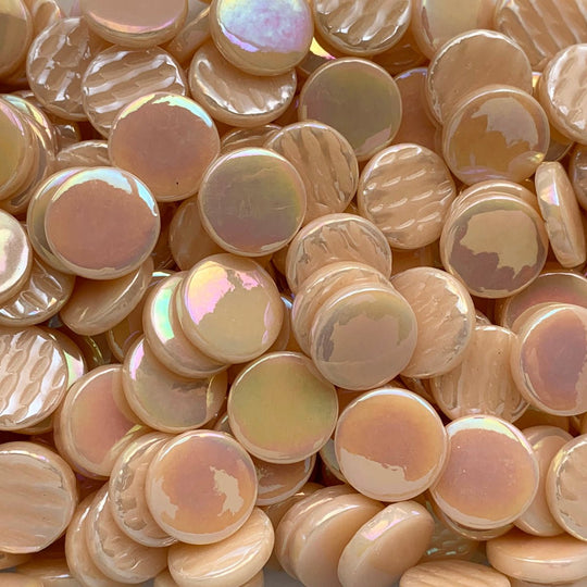 Runda Glasplattor Pärlemor 18mm Blush