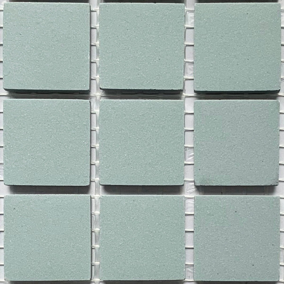 Winckelmans Bleu Pale – matt 20x20 mm mosaic tiles on mesh