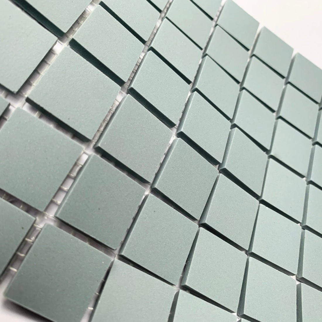 Winckelmans Bleu Pale – matt 20x20 mm mosaic tiles on mesh