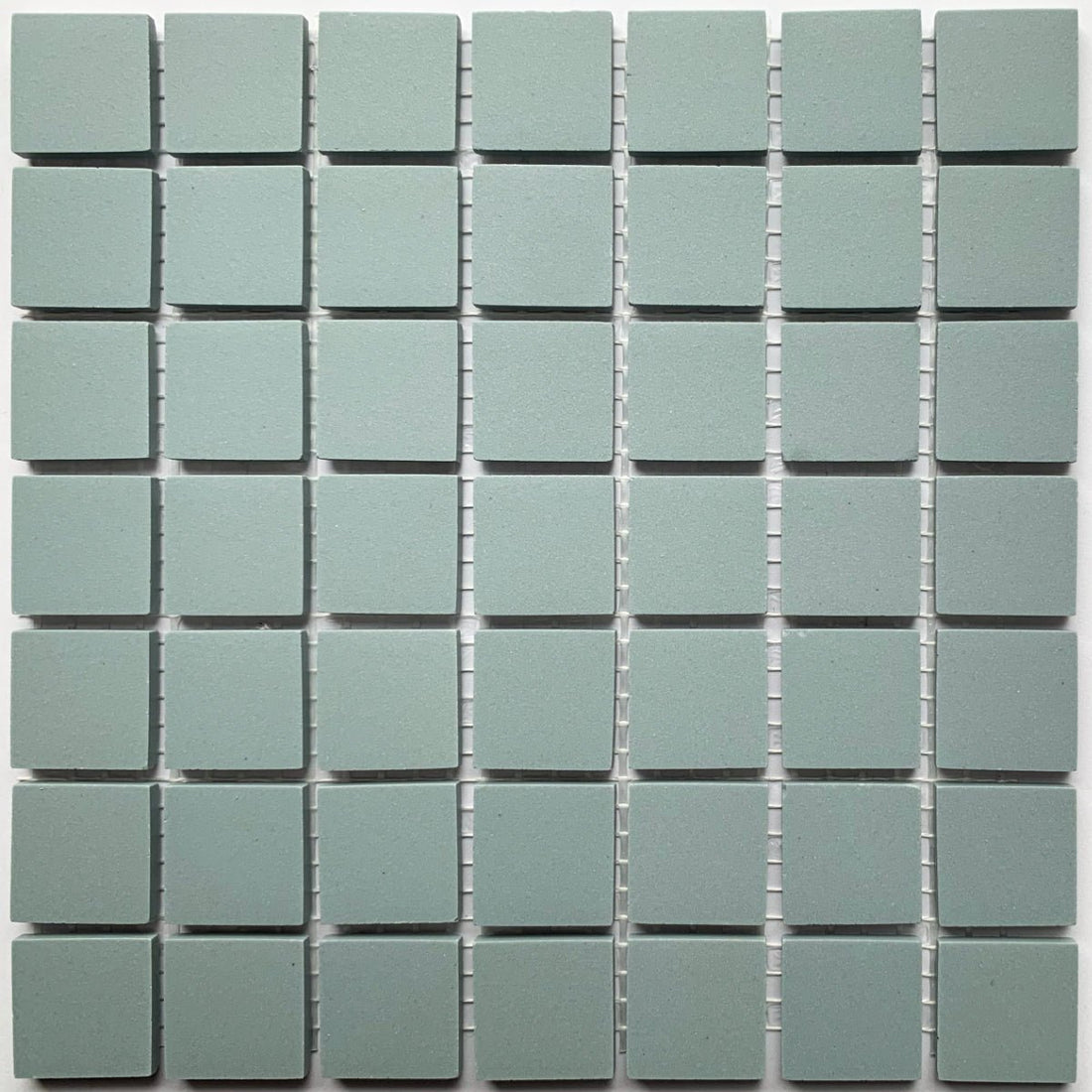 Winckelmans Bleu Pale – matt 20x20 mm mosaic tiles on mesh