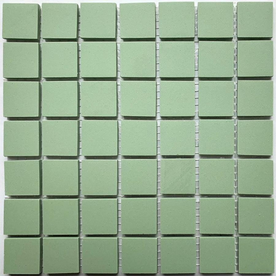 Winckelmans Pistache – matte mozaïektegels van 20x20 mm op gaas