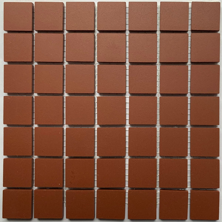Winckelmans Rouge – matta mosaikplattor, 20x20 mm på nät